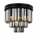 Glowflow 1231F20MB-SS-RC Sydney 9 Light Flush Mount Royal Cut Crystals - Matte Black GL1585437